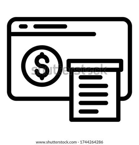 Web page payment icon. Outline web page payment vector icon for web design isolated on white background