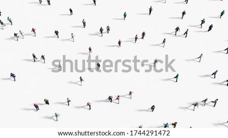 People walking against white background top view Royalty-Free Stock Photo #1744291472