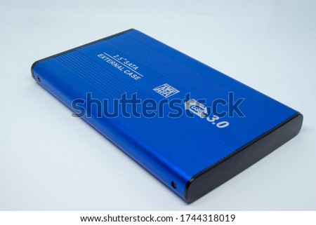 external hard drive box isolated on white background