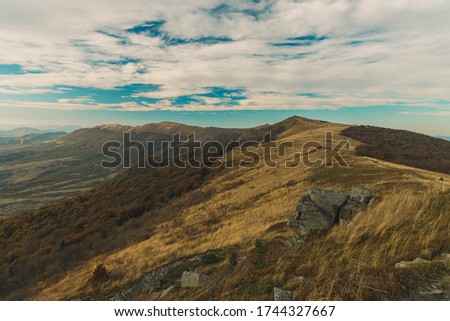 open area highland mountain ridge landscape autumn season time 