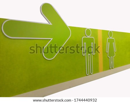 The male and female sign,make way to Toilet,Rest room sign 
