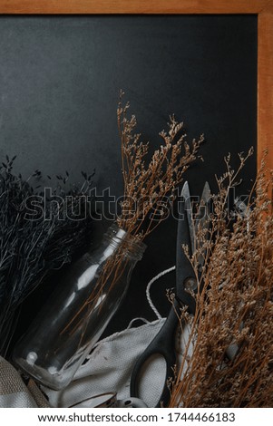 Dried flower and tools for craft