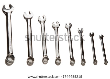 spanners. Different sizes. isolated on white background