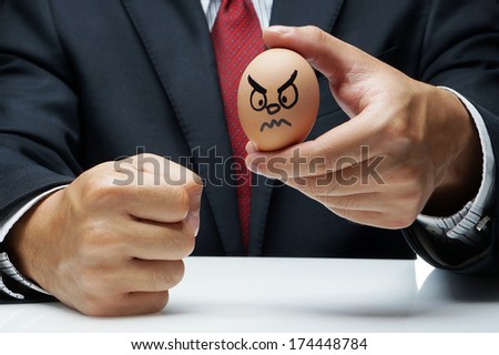 Angry expression on egg