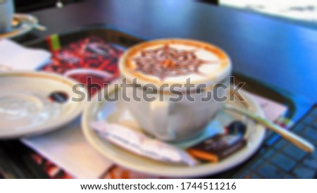 Creative coffee theme with blur and bokeh for themed posters, banners and screensavers
