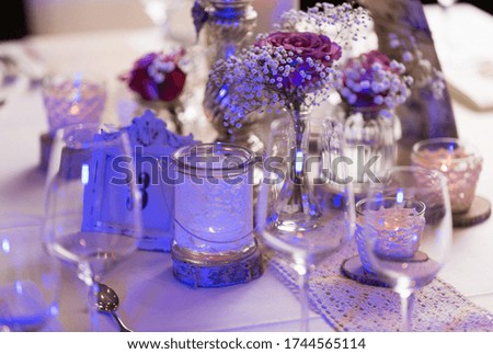 Wedding decoration with candles and flowers