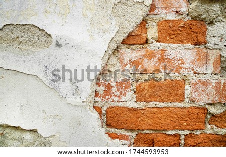   Brick cement background, stone texture, old wall                             