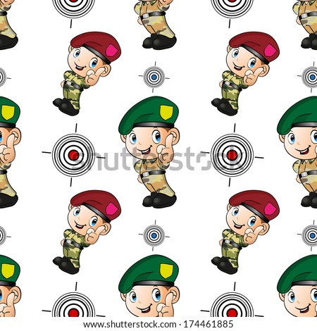 the modern soldiers in cartoon style 