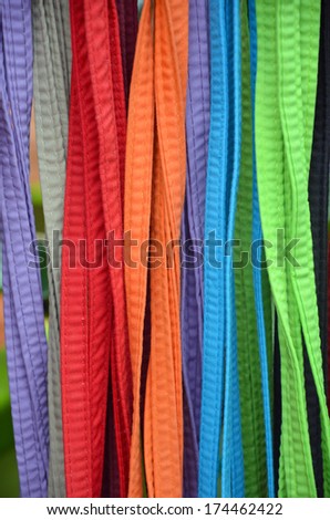Colorful strips of fabric