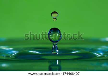 Colorful water drop - close up