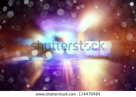 blurred background bokeh colored snow