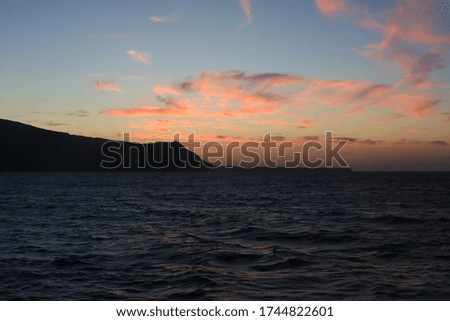Beautiful sunset in Santorini island, Greece