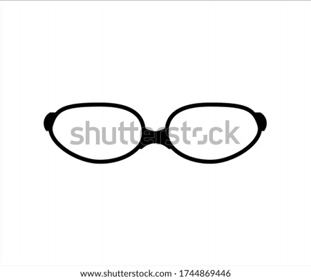 Sunglasses vector icon on white background. Eyeglasses silhouette icon vector isolated.