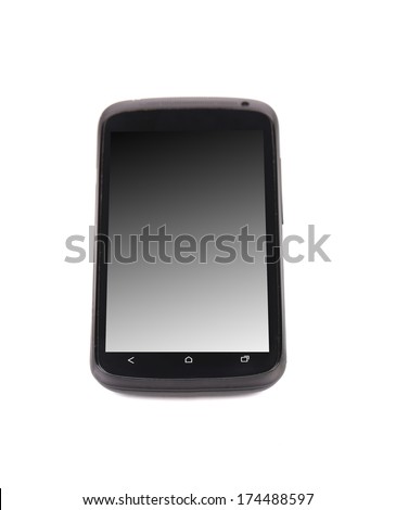 Cell phone with clipping path. Isolated on a white background.