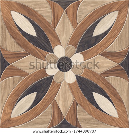 Wood Textured Geometric Tiles Design for Parking and Floor Tile