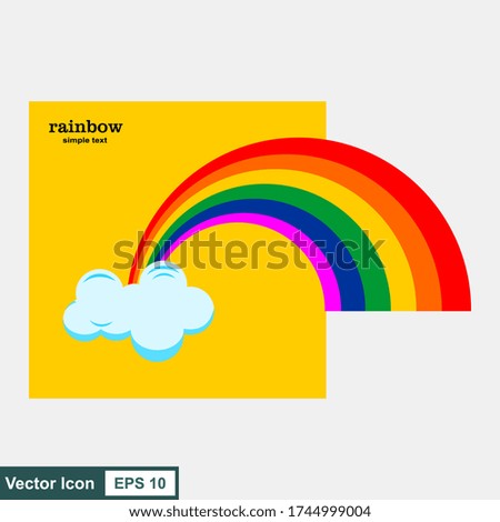 Rainbow cloud flat icon design style illustration on white background