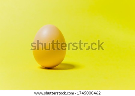 clean egg isolated on yellow background