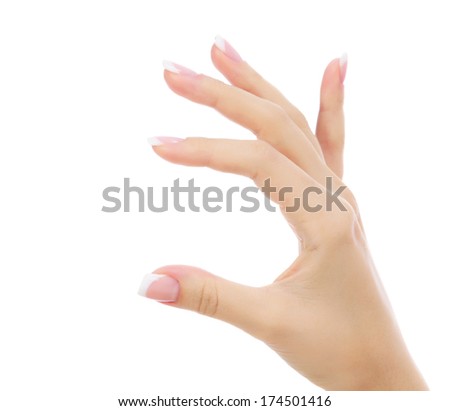 Female hand against an abstract background