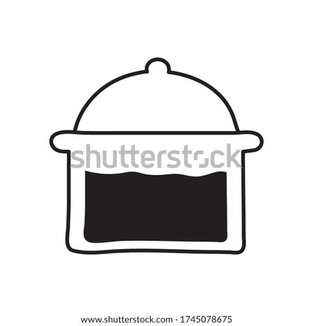 pot silhouette style icon design, Cook kitchen eat and food theme Vector illustration