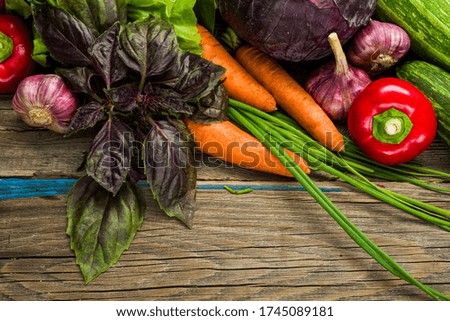 fresh vegetables on the table, agricultural products from the market, closeup shot