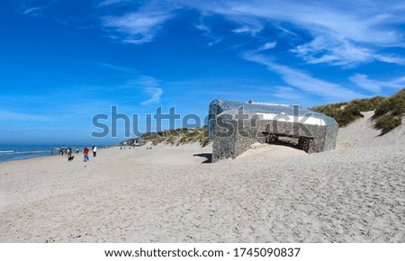 Leffrinckoucke beach in northern France Royalty-Free Stock Photo #1745090837