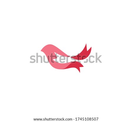 bird logo with ribbon logo design element