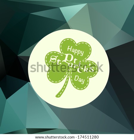 Saint patrick's day over dark green triangle background. Vector illustration template