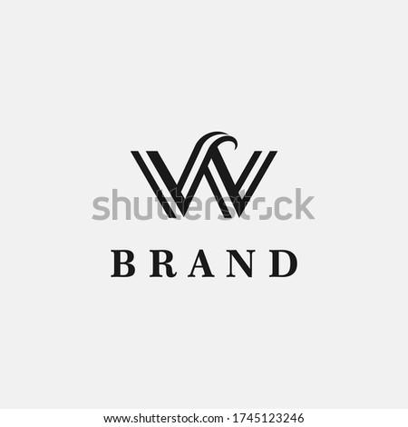 Initial letter w vintage modern logo template