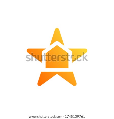 Star Home Logo Design Vector Template. Star Home Icon
