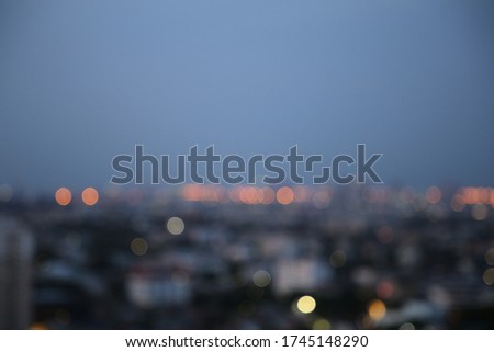 Light night bokeh city blur. Abstract beautiful background.