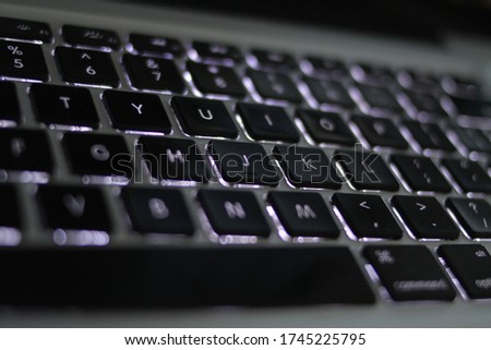 Closeup keyboard buttons selected focus.