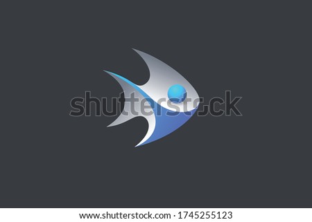 BlueFish-logo vectors for design and illustrations
