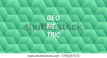 green cube 3d deep shapes pattern and background template for design element