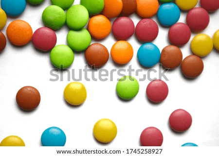 Colour full Chocolate Candies on Wight background
