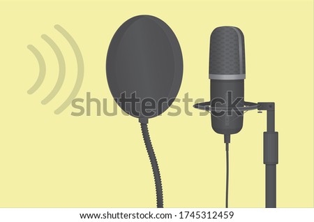cardioid microphone with increased front sensitivity Royalty-Free Stock Photo #1745312459