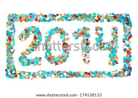 Carnival 2014 confetti and outline isolated