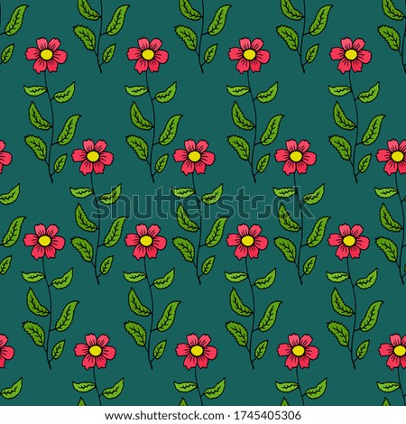 colored abstract seamless vector illustration floral pattern background with flowers fabric print