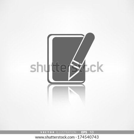 Notepad with pencil icon. Copybook.