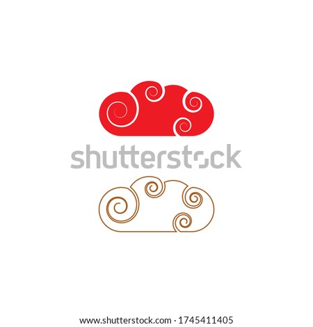 
Chinese Cloud template vector icon illustration design
