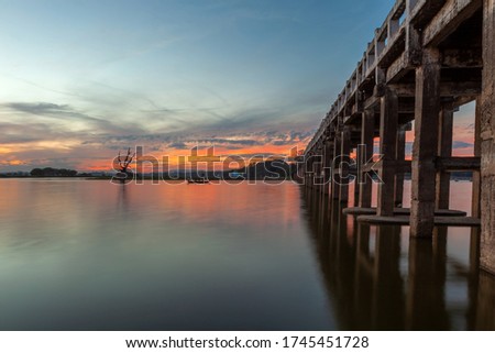 U-Bein bridge in mandalay, Myanmar.