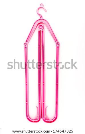 Clothes hangers isolated white background