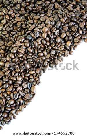 Coffee Beans isolated on white. 