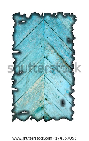 charred wood board isolated on white