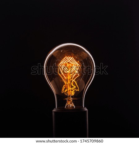 Light bulb  with black background