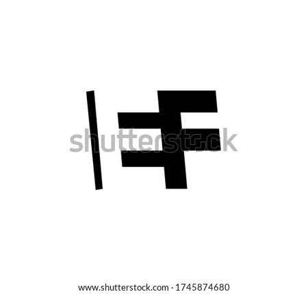 Initial letters Logo black positive/negative space EF