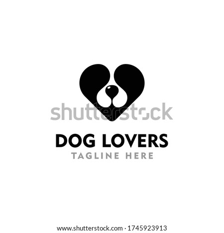 Dog love heart animal logo vector illustration. Creative Dog logo inspiration Royalty-Free Stock Photo #1745923913
