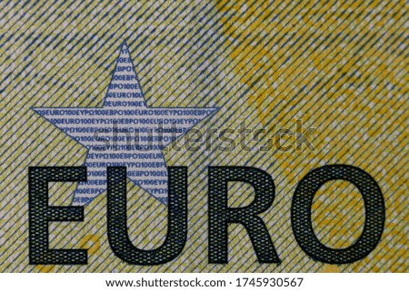 closeup of 100 euro banknote