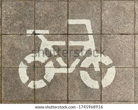 Bicycle sidewalk block. Pedestrian road.