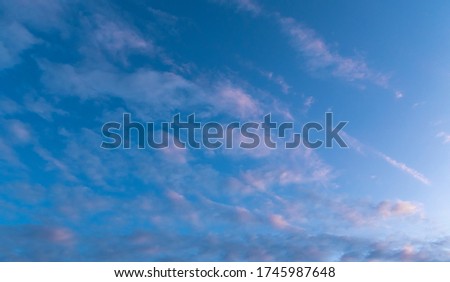 Epic Clouds in the sky. Volumetric, cumulus and cirrostratus clouds in the daytime, blue sky. Cloudy weather.