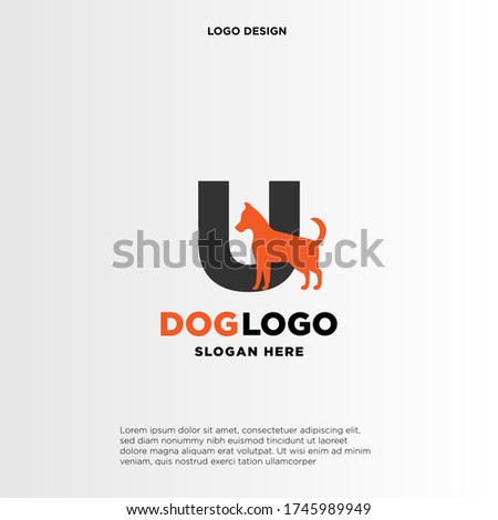 Initial Letter U Dog Logo And Icon Name Dog Design Vector.